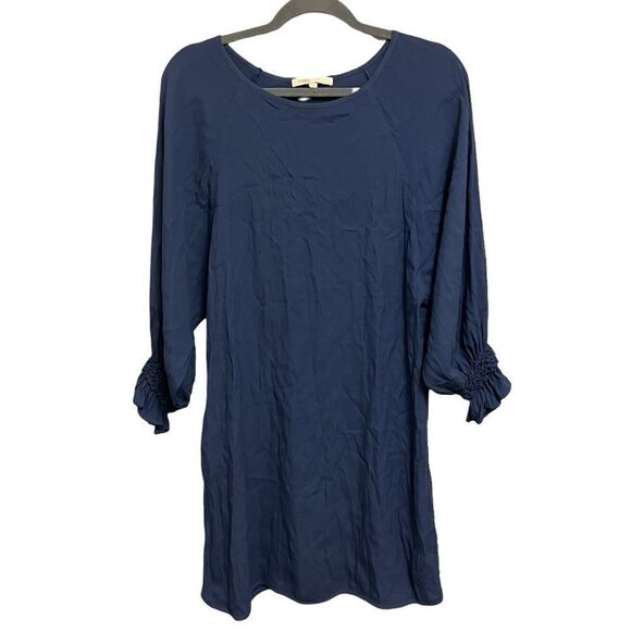 Maje Blue Realiste Crepe Shift Short Casual Dress Size 2 - Picture 1 of 6